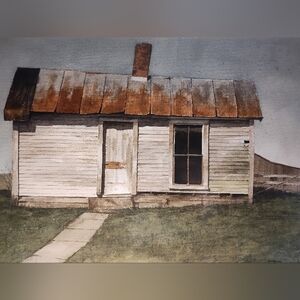 Farm Auction by Sherman Groenke Watercolor Painting 28x22 #eshopchicago